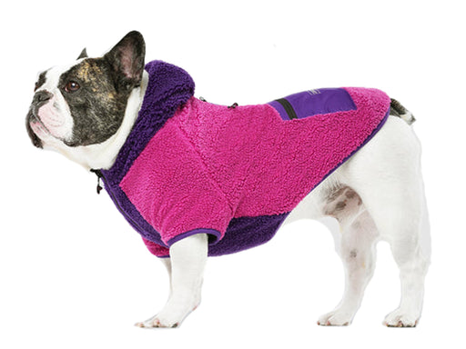 Canada Pooch Cool Factor Hoodie Size 14 Pink/Purple Teddy-Bear fleece Dog Hoodie