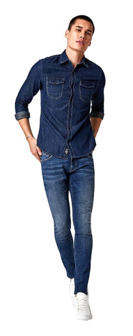 Mavi Men's Large Rio Deep Brushed Vintage Denim Shirt