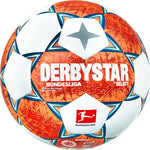 Select Bundle of 10 Derbystar Bundesliga Brillant APS V21 Orange/Blue Size 5