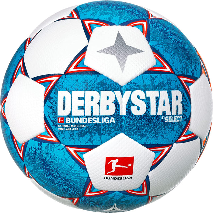 Select Bundle of 10 Derbystar Bundesliga Brillant APS V21 Orange/Blue Size 5
