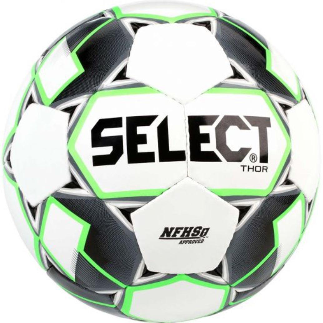 Select Bundle of 5 Thor White/Black/Green Size 5 NFHS/NCAA and IMS Soccer Ball