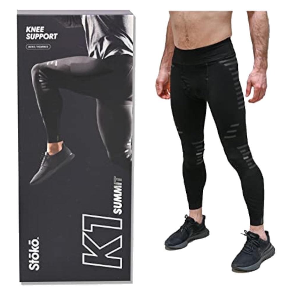 Stoko Men's K1 Summit Knee Brace | Medical-Grade Knee Brace in a Baselayer (Black, Medium)