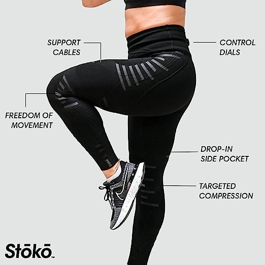 Stoko Women's K1 Summit Knee Brace | Medical-Grade Knee Brace in a Baselayer (Black, Large)