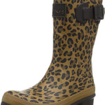 Joules Women's Molly Welly Tan Leopard Size 6 Mid Height Rain Boot