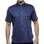 Luchiano Visconti Medium Navy w/ Multi Color Sunglasses Print Shirt