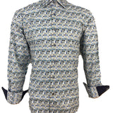 Luchiano Visconti Large Multi-Colored Squares Design Long Sleeve Shirt