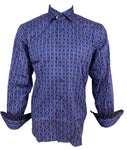 Luchiano Visconti Medium Blue/Pink Circles Long Sleeve Shirt