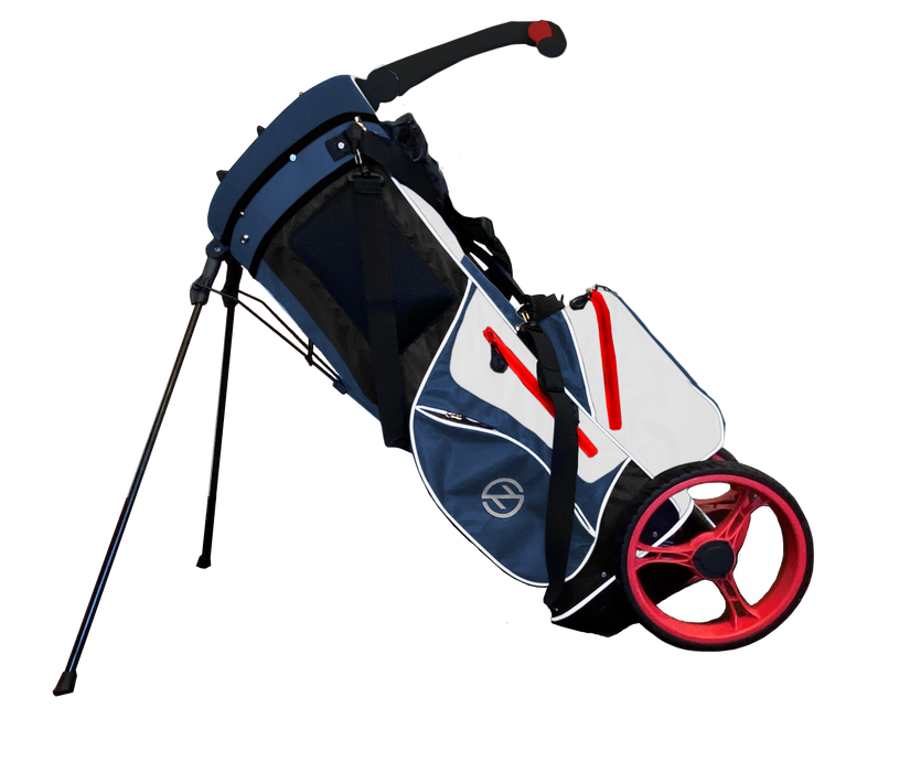 Zero Friction Golf Wheel Pro 3-In-1 Wheeled Pushcart Bag